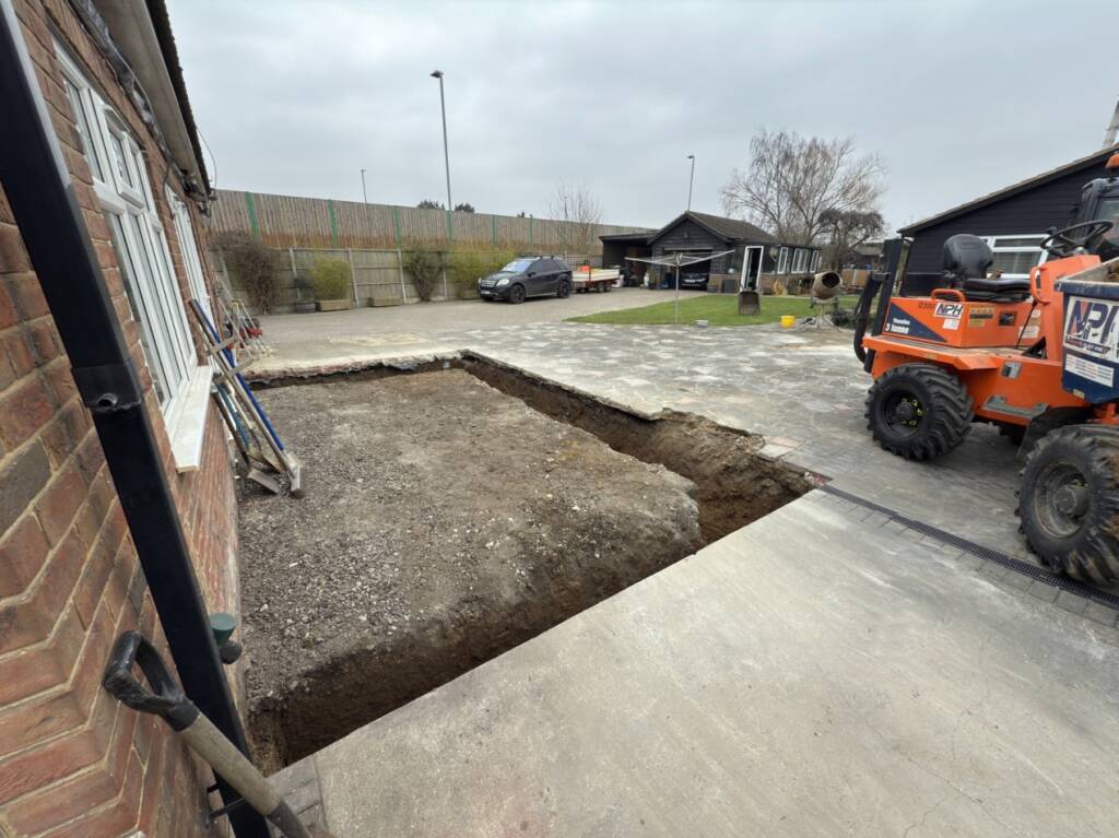 Building on Surrey Clay: Choosing the Right Foundation for Your Extension 3 Footings trench dug in garden