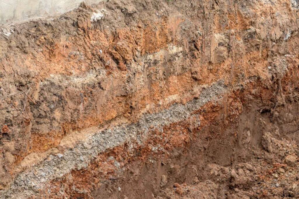 Building on Surrey Clay: Choosing the Right Foundation for Your Extension 1 Layers of clay soil and gravel dug into the ground